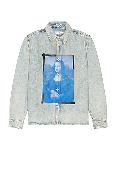 Shop Off-white Mona Lisa Denim Shirt In Blue