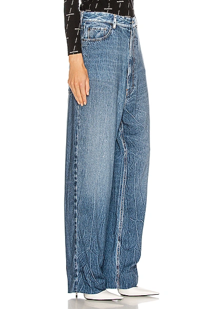 Shop Balenciaga Baggy Jean In Streaky Blue