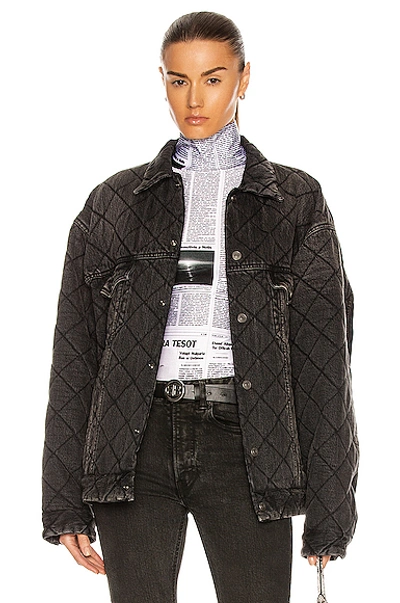 Shop Balenciaga Quilted Jacket In Dirty Vintage Black