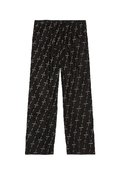 Shop Balenciaga Pyjama Pants In Black & Grey