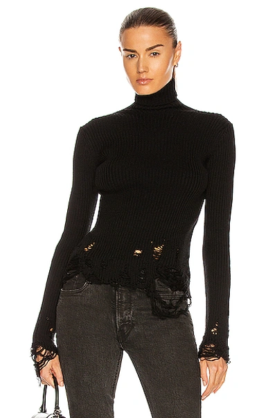 Shop Balenciaga Long Sleeve Turtleneck Sweater In Black