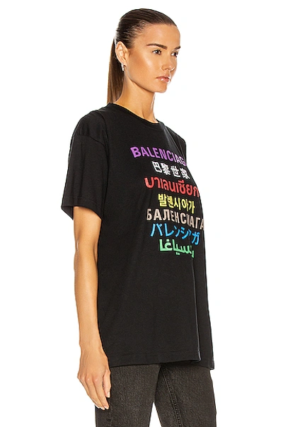 Shop Balenciaga Medium Fit T Shirt In Black & Multicolor