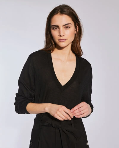 Shop Iro Drive Relaxed V Neck Sweater In Black