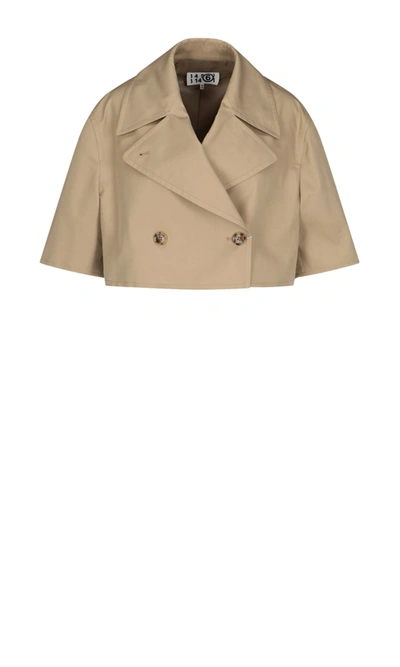 Shop Mm6 Maison Margiela Jacket In Beige