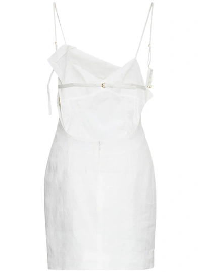 Shop Jacquemus La Robe Drap White Linen Dress