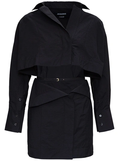 Shop Jacquemus La Robe Terraio Dress In Black Jersey