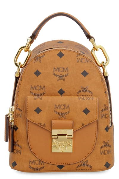 Shop Mcm Patricia Visetos Backpack In Saddle Brown