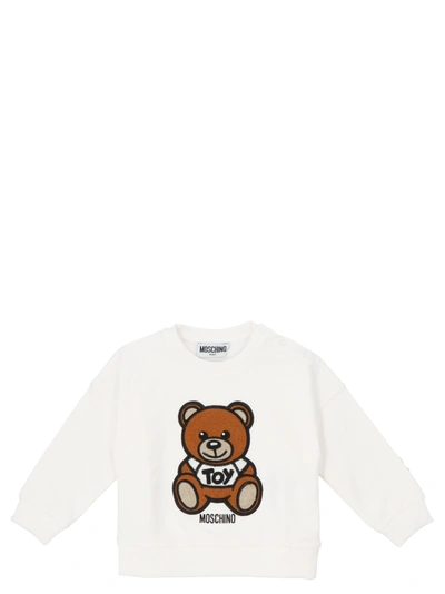 Shop Moschino Teddy Sweater In White