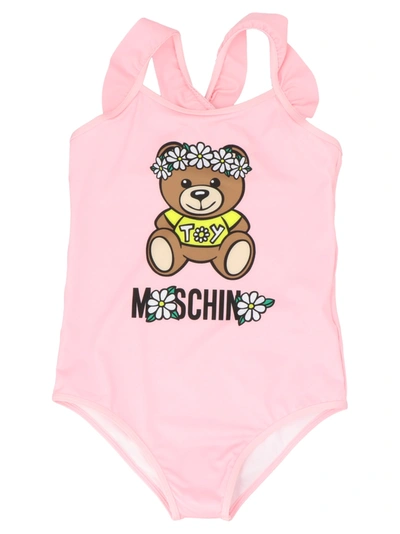 Shop Moschino Teddy Swimsuit In Pink