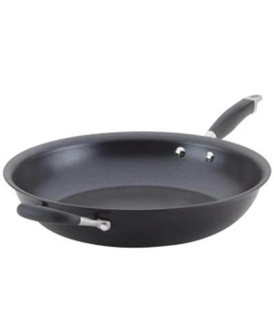 Shop Anolon Advanced Home Hard-anodized Nonstick 14.5" Skillet With Helper Handle In Onyx