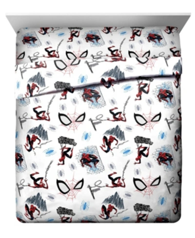 Shop Spider-man Spiderman Crawl Queen Sheet Set, 4 Pieces In Multi-color