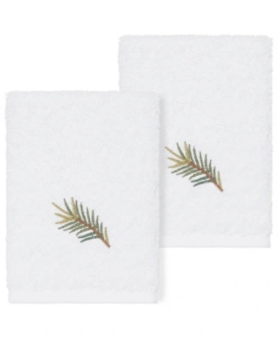 Shop Linum Home Pierre Embellished Washcloth Set, 2 Pieces Bedding In White
