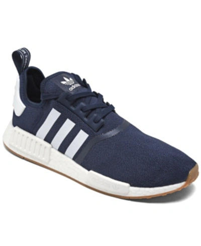 Shop Adidas Originals Adidas Mens Nmd R1 Casual Sneakers From Finish Line In Core Navy, White