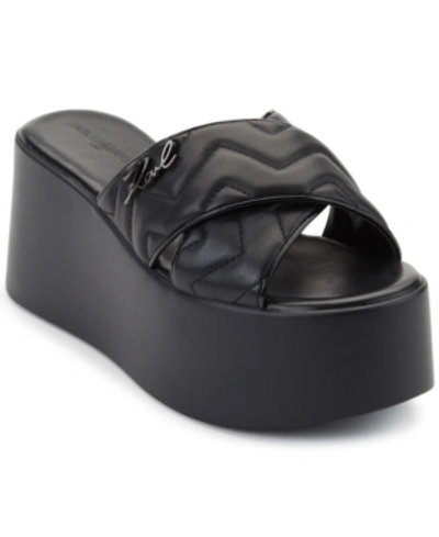 Shop Karl Lagerfeld Ramona Platform Sandals Women's Shoes In Black
