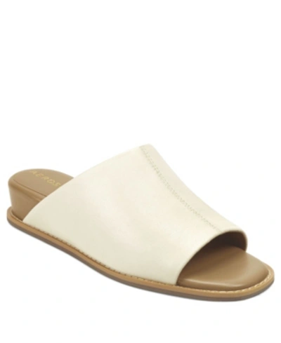 Shop Aerosoles Women's Yorketown Wedge Slide Sandals Women's Shoes In Bone Leather