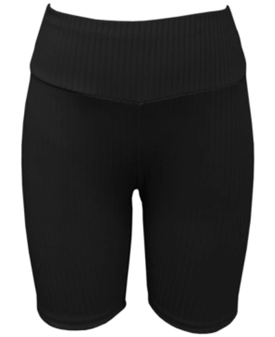 Shop Jenni Ribbed Bike Shorts, Created For Macy's In Black