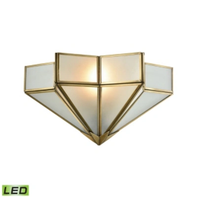 Elk Lighting Decostar 1 Light Wall Sconce In Brushed Brass With Frosted Glass In Brass