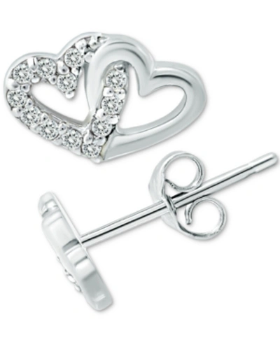 Shop Giani Bernini Cubic Zirconia Intertwined Hearts Stud Earrings, Created For Macy's In White