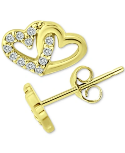 Shop Giani Bernini Cubic Zirconia Intertwined Hearts Stud Earrings, Created For Macy's In Gold