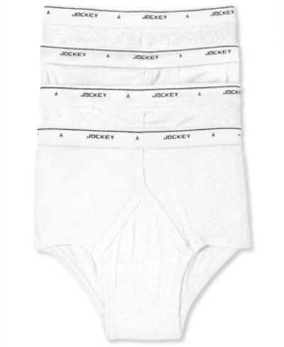Shop Jockey Men's Classic Collection Full-rise Briefs 4-pack Underwear In White