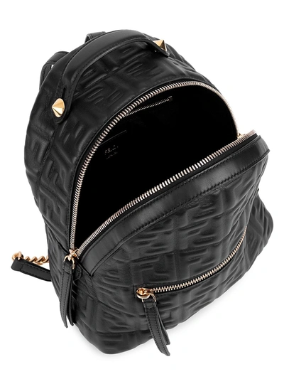 Shop Fendi Women's Mini Ff Leather Backpack In Cardinal