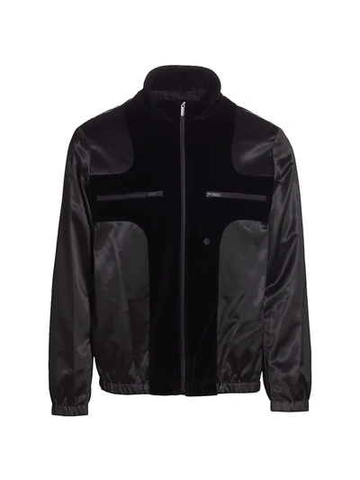 Shop Fendi Weight Satin Puffer Jacket In Black