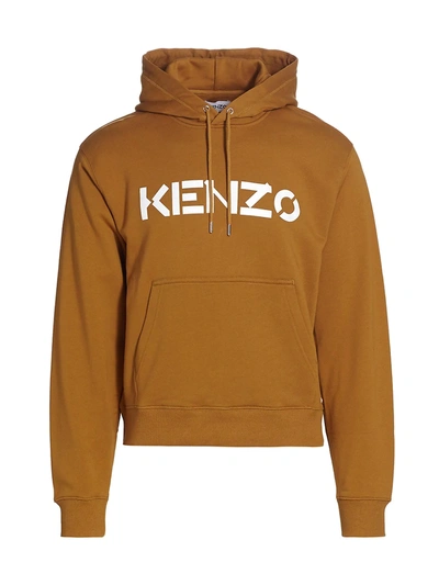 Shop Kenzo Men's Logo Classic Hoodie In Dark Beige