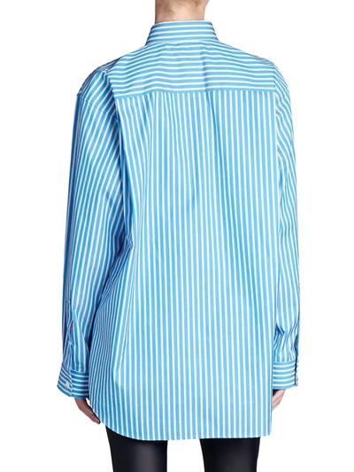 Shop Balenciaga Striped Shirt In Azure