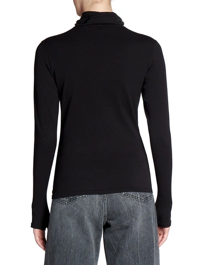 Shop Balenciaga Mask Turtleneck Top In Black