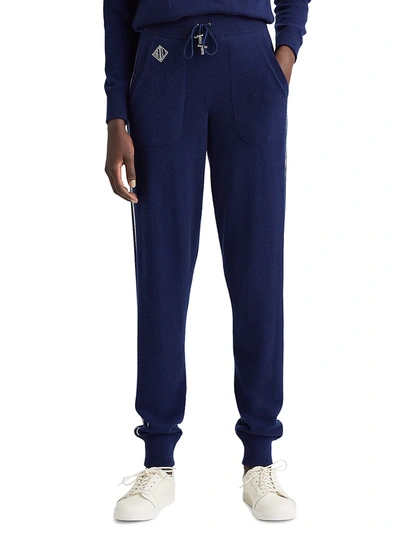 Shop Ralph Lauren Cashmere-silk Jogging Pants In Navy