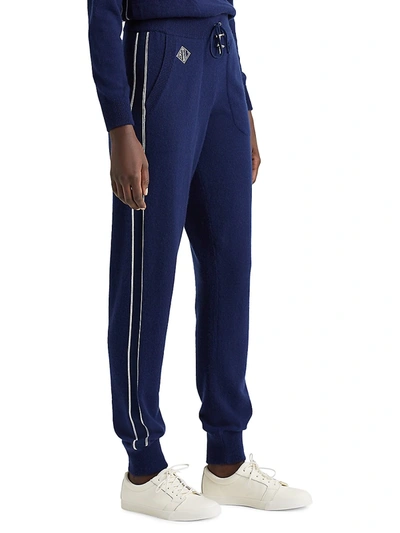 Shop Ralph Lauren Cashmere-silk Jogging Pants In Navy