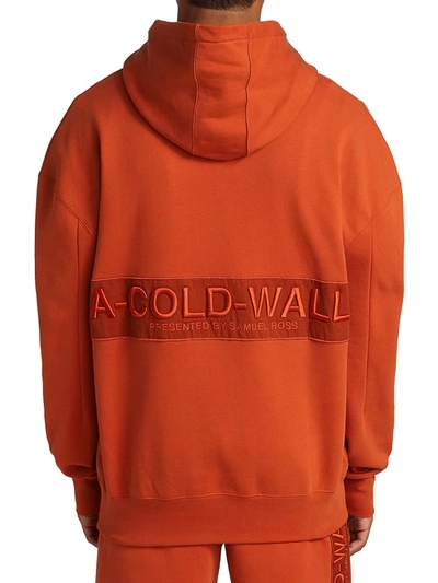 Shop A-cold-wall* Logo Embroidered Hoodie In Rustoxide