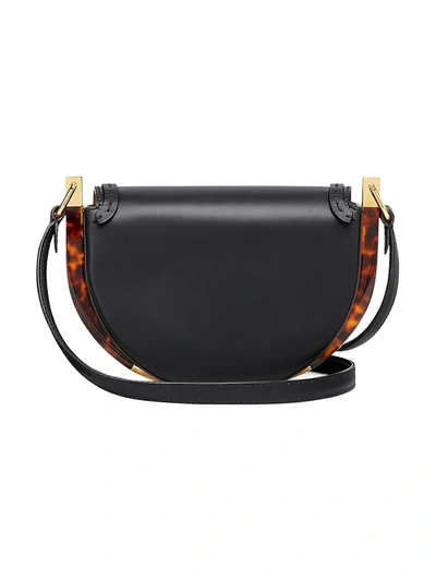 Shop Fendi Women's Moonlight Leather Saddle Bag In Dark Brown