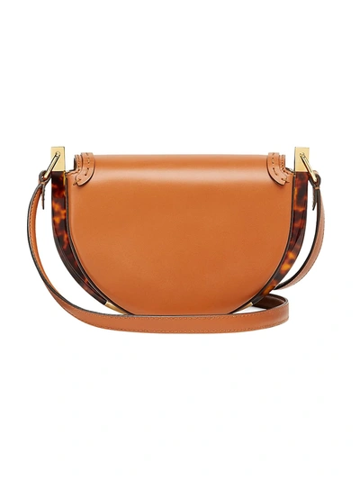 Shop Fendi Women's Moonlight Leather Saddle Bag In Clementine