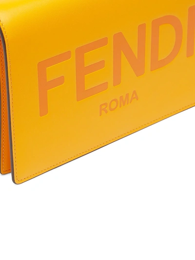 Shop Fendi Women's Medium Leather Wallet-on-chain In Clementine