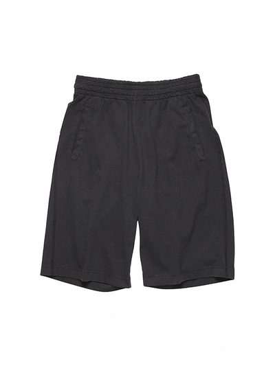 Shop Acne Studios Smocked Cotton Shorts In Black