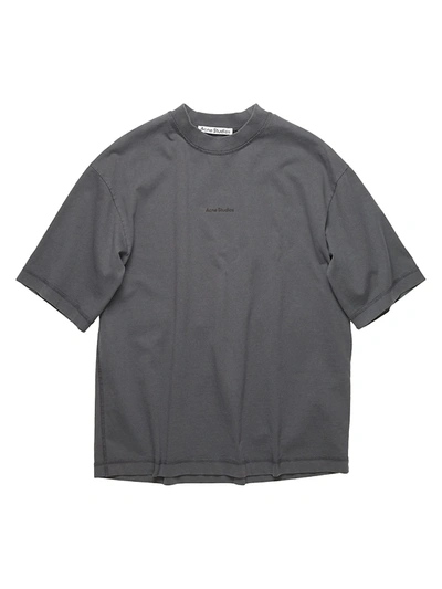 Shop Acne Studios Logo Crewneck T-shirt In Slate Grey