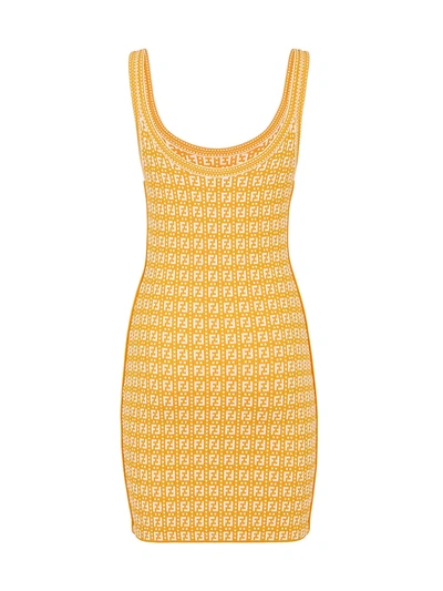 Shop Fendi Women's Logo Ff Knit Mini Dress In Taurus