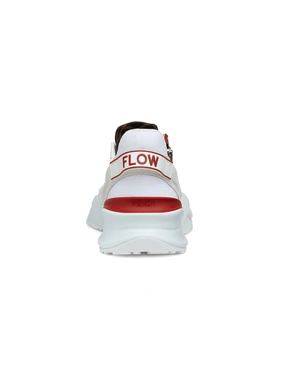 Shop Fendi Men's Mix Media  Flow Sneakers In Nero Limon