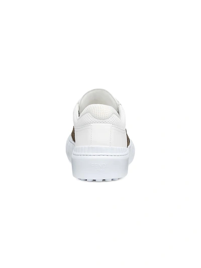 Shop Fendi Men's  Force Ff Patch Sneakers In Tab Nero White