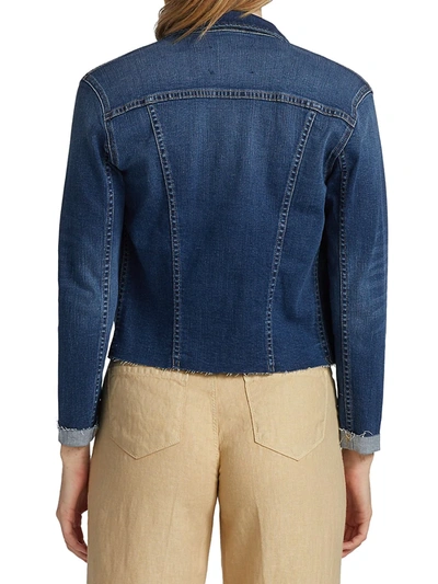 Shop L Agence Women's Janelle Slim-fit Raw-hem Denim Jacket