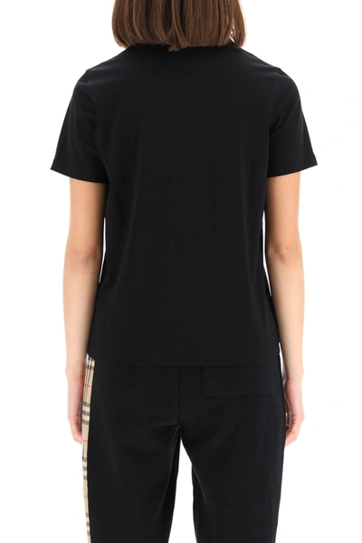 Shop Burberry Dovey T-shirt With Monogram Embroidery In Black