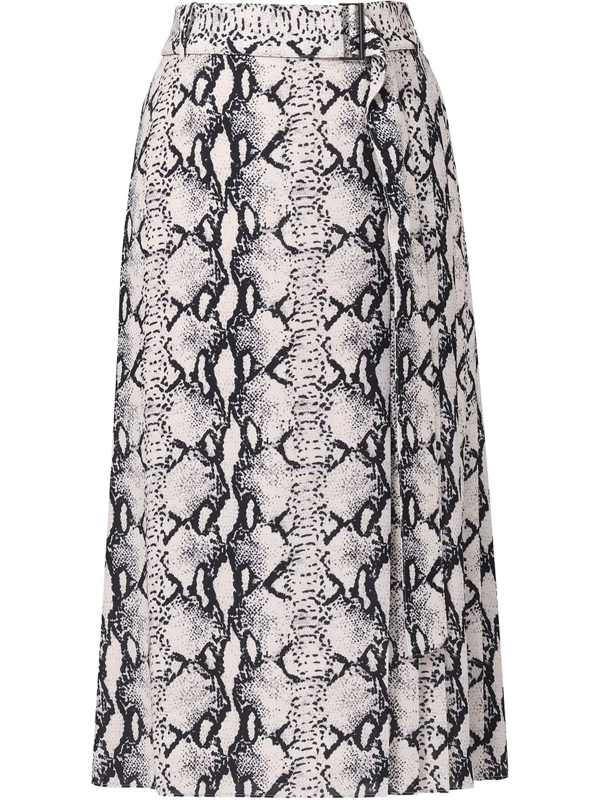 asymmetrical skirt snake print