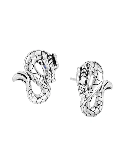 Shop John Hardy Legends Naga Sapphire Stud Earrings In Silver