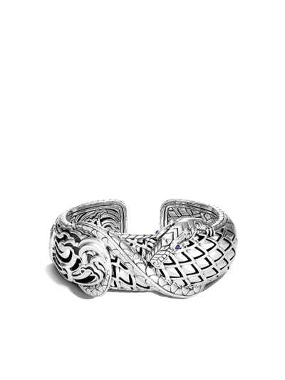 Shop John Hardy Legends Naga Medium Kick Sapphire Cuff Bracelet In Silver
