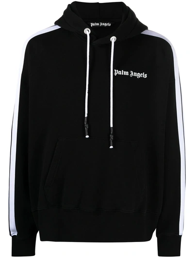 Shop Palm Angels Side-stripe Hoodie In Black