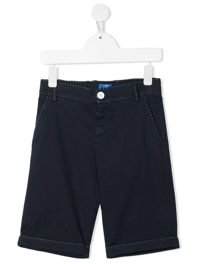 Shop Fay Slim-fit Chino Shorts In Blue