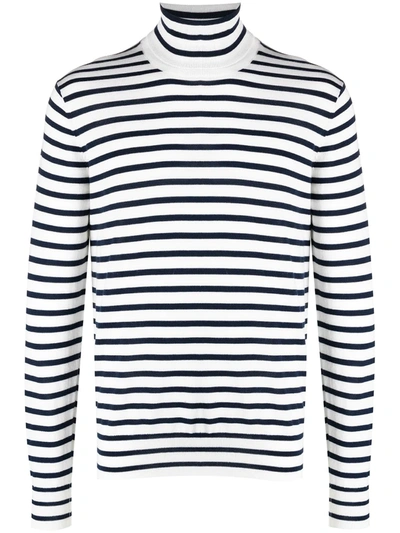 Shop Ron Dorff Striped Turtleneck Jumper In Blue