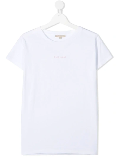 Shop Elie Saab Junior Teen Micro Logo T-shirt In White
