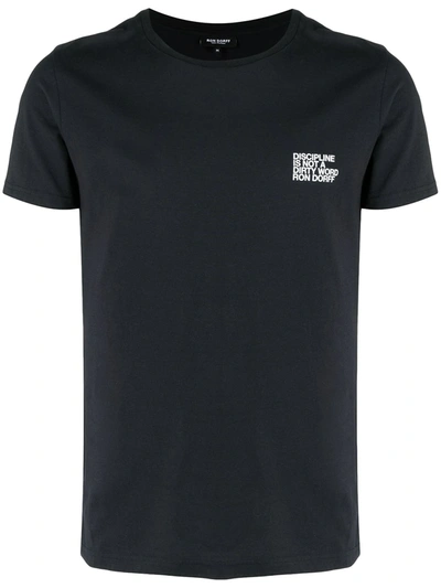 Shop Ron Dorff Discipline Small Print T-shirt In Black